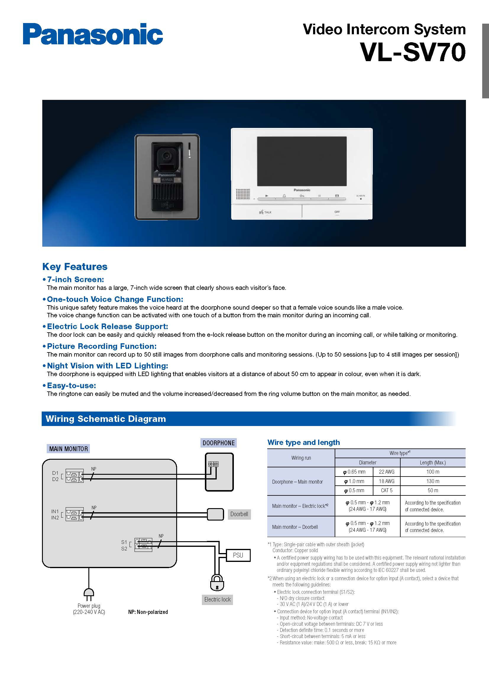 VL-SV70 Intercom